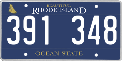RI license plate 391348