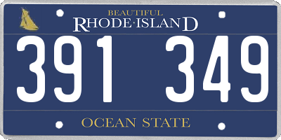 RI license plate 391349