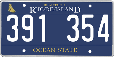RI license plate 391354