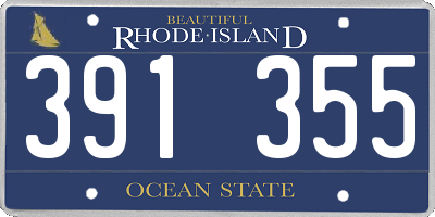 RI license plate 391355