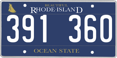 RI license plate 391360