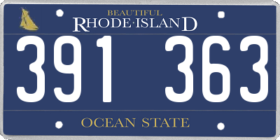 RI license plate 391363