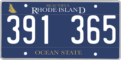 RI license plate 391365