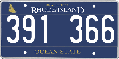 RI license plate 391366