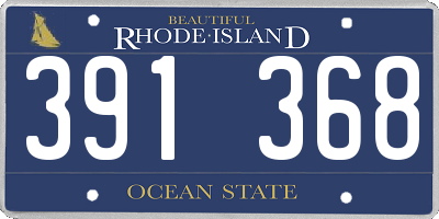 RI license plate 391368