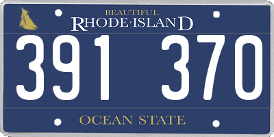 RI license plate 391370