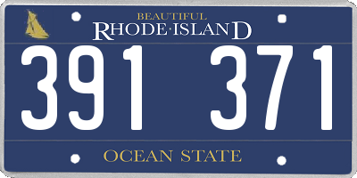 RI license plate 391371