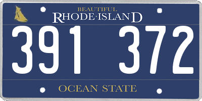 RI license plate 391372