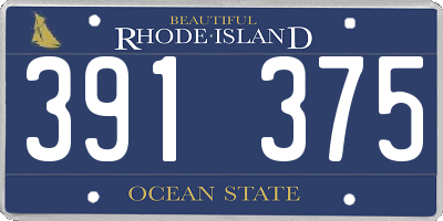 RI license plate 391375