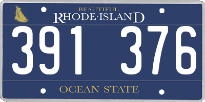 RI license plate 391376