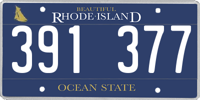 RI license plate 391377