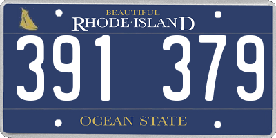 RI license plate 391379