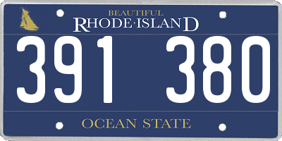 RI license plate 391380