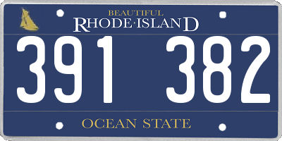 RI license plate 391382
