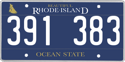 RI license plate 391383