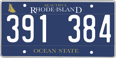 RI license plate 391384