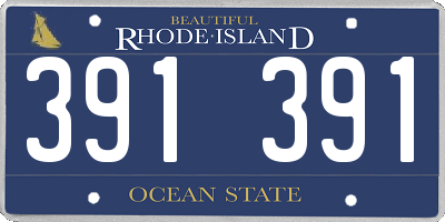 RI license plate 391391