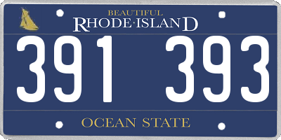 RI license plate 391393