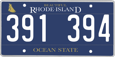 RI license plate 391394