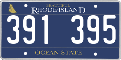 RI license plate 391395