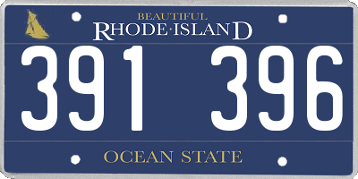 RI license plate 391396