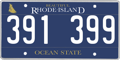 RI license plate 391399