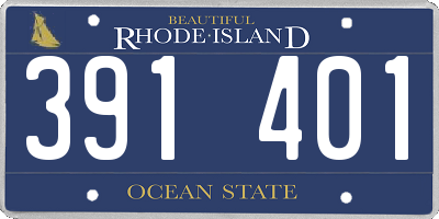 RI license plate 391401
