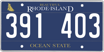 RI license plate 391403
