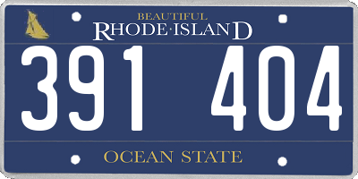 RI license plate 391404