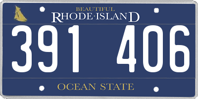 RI license plate 391406