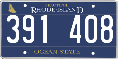 RI license plate 391408