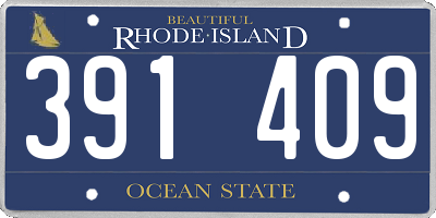 RI license plate 391409