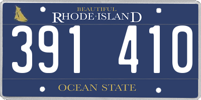 RI license plate 391410