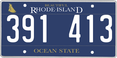 RI license plate 391413
