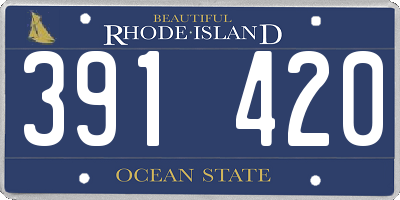 RI license plate 391420