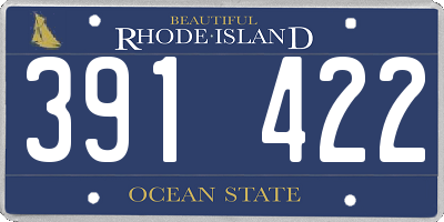 RI license plate 391422
