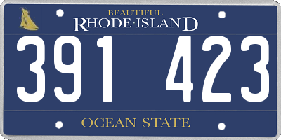 RI license plate 391423
