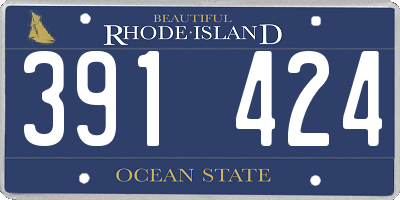 RI license plate 391424