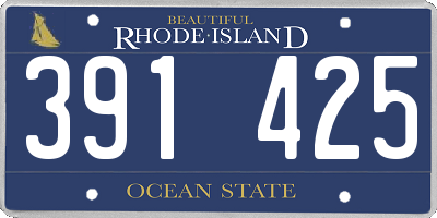 RI license plate 391425