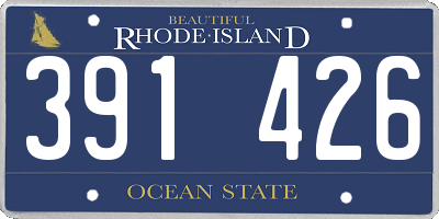 RI license plate 391426