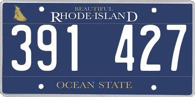 RI license plate 391427