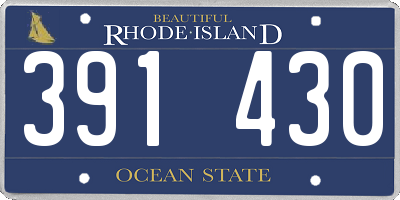 RI license plate 391430