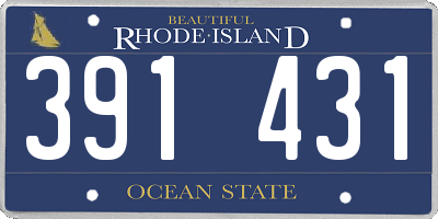 RI license plate 391431
