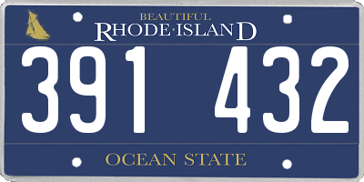 RI license plate 391432