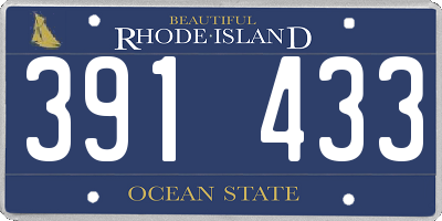 RI license plate 391433