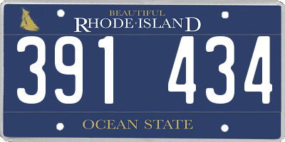 RI license plate 391434