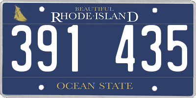 RI license plate 391435
