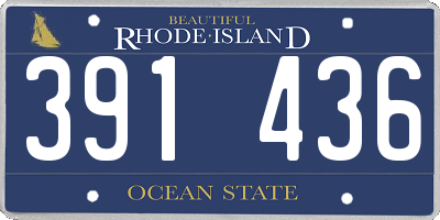 RI license plate 391436