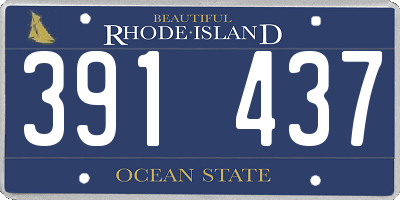 RI license plate 391437