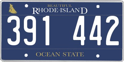 RI license plate 391442